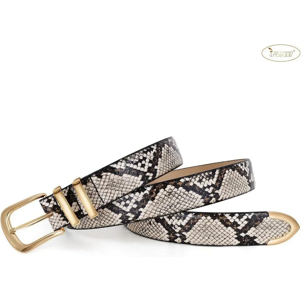 Women's Unique Gold Buckle Ladies Fashion Soft Faux Leather Waist Belt